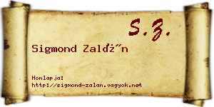 Sigmond Zalán névjegykártya